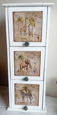 DIBUJOS DE MADERA VINTAGE 3 AZULEJOS ESTILO SHABBY CHIC 16,5 PULGADAS.BUEN ESTADO.