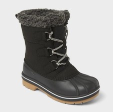 Kids' Kit Waterproof Snow Boots - Cat Jack Black 4 MSRP 45