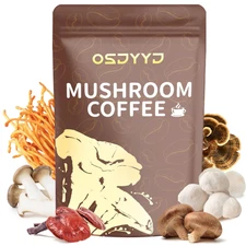 Lions Mane Mushroom Supplement Instant Mushroom Coffee for Focus, Energy Immune