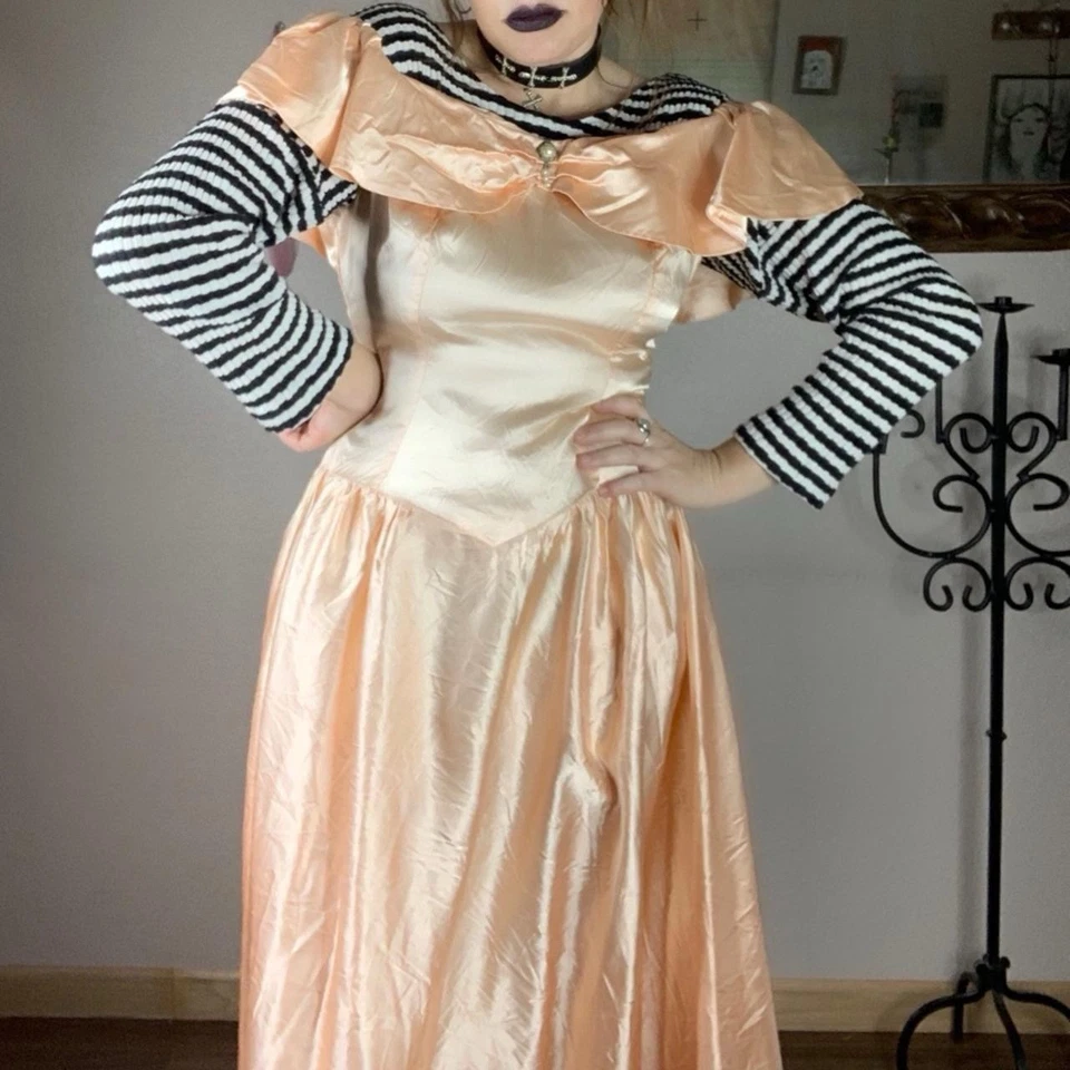 Vestido midi de princesa formal satinado rosa años 80 de colección hecho en Unión en EE. UU. talla 15/16 para mujer Foto 3 de 4