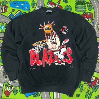 #ad TAZ Looney Tunes Portland Trail Blazers Basketball Team Logo sweatshirt VK04729 $44.99