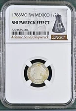 1788MO FM MEXICO 1/2R Atlantic Sands Silver Shipwreck Coin NGC Graded