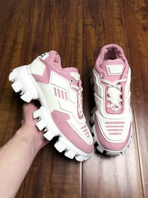 Prada CloudBust Thunder Chunky Mesh Pink White Women Sneakers - Size 37.5P 7.5US