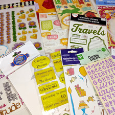 Scrapbook Stickers Travel Letters Labels Quotes Crafts - Mixed Lot of 20 Unused