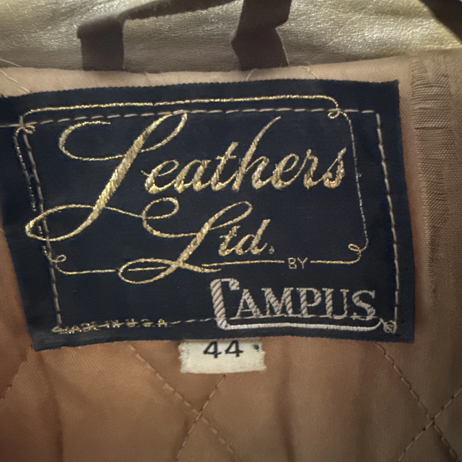 VTG 70s Leathers Ltd by Campus Brown Leather Barnstormer Jacket Belted Men’s L - product detail image 13