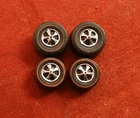 60's Hot Wheels Redline Set 4 Original Medium/Large Bearing HK Wheels Retouched
