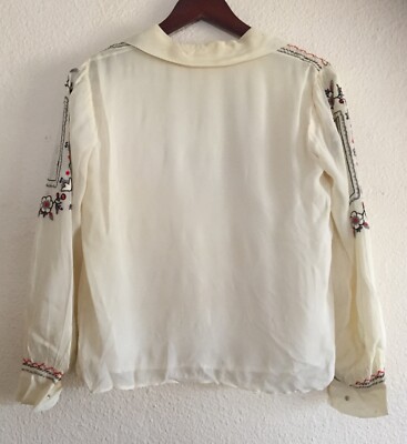 トップス antique Rumania blouse Vintage Romanian Embroidered Blouse C. 1930 - T.XS/S