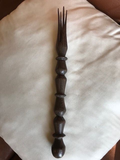 Fiji Ritual Fork Hand Carved Wood