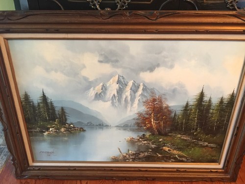 Pintura al óleo original vintage del artista Patrick paisaje faisán - Imagen 9 de 12