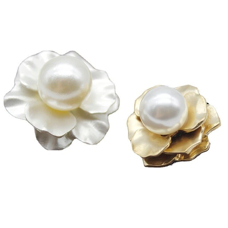 2PCS Floral Decor Shank Button Collar Stud for Shirt Coat Dress 16/21/30mm - Image 3 of 4