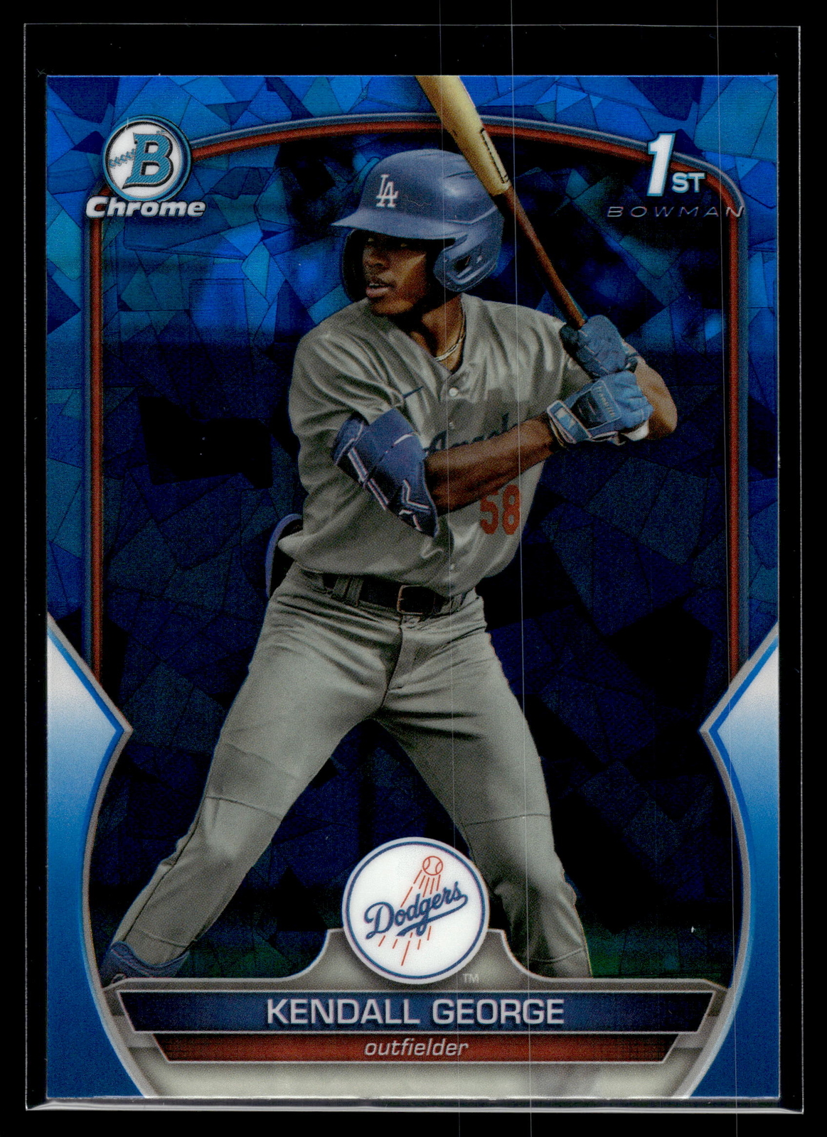 Kendall George 2023 Bowman Draft Chrome 1st Sapphire Edition B Card #BDC-190