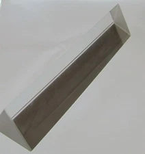 Large Optical Glass Triangular Prism 18cm x 4cm 7" Light Spectrum Physics w Box