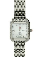 MICHELE Womens 'Milou' 66 Diamond MOP Stainless Steel 33mm Watch 124323