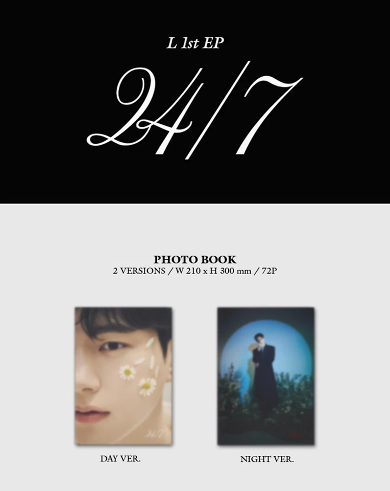 L KIM MYUNG SOO 1st EP Album 24/7 2Ver SET CD+P.Book+2p Card+Polaroid+F.Poster - Image 2 of 4
