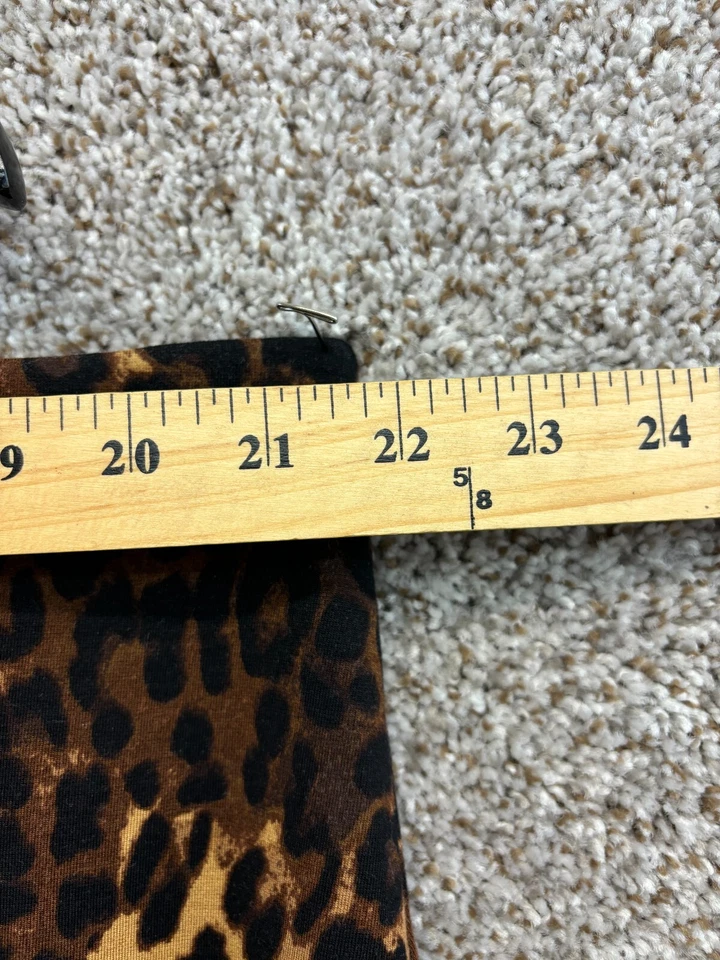 Legging Iman Estampado Leopardo Marrón/Negro Cremallera Tobillo Pull On Pantalones Para Mujer Plus 3X Foto 3 de 4