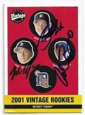 JOHNSON INGE BERNERO Autographed Signed 2001 UD Vintage ROOKIES card #351 Tigers