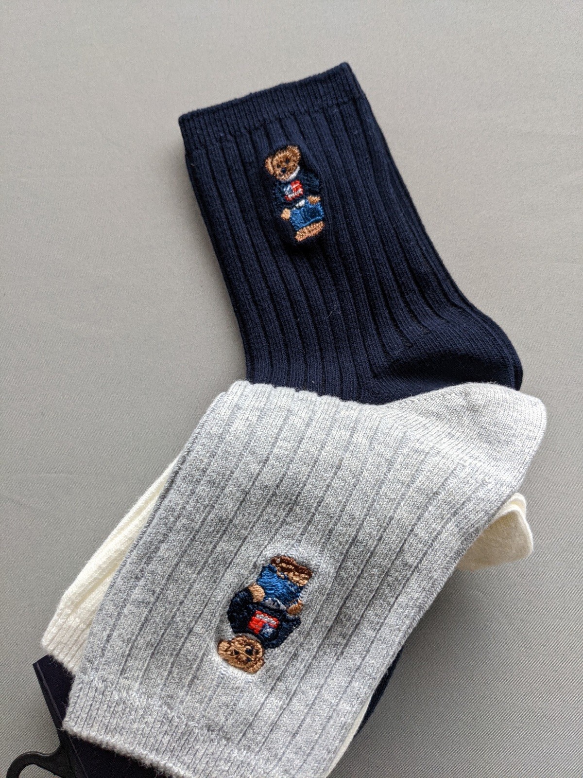 3 paia di calze Polo Ralph Lauren Crew logo pony ? 5 gratis UK P&P