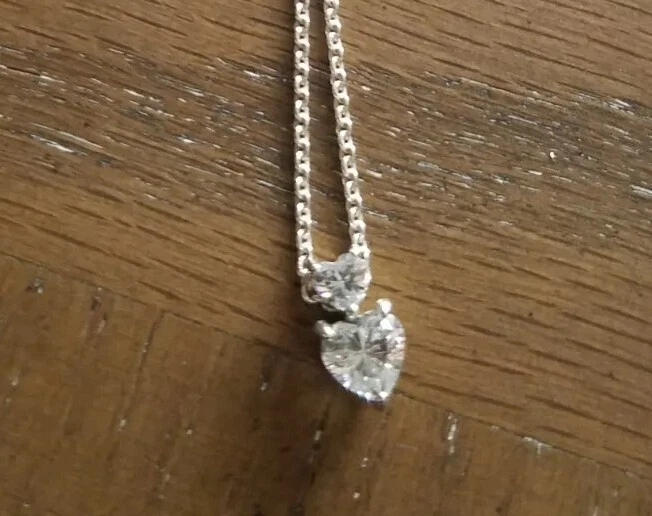 Sterling Silver Double heart Necklace for Mom Grandma Sister Daughter