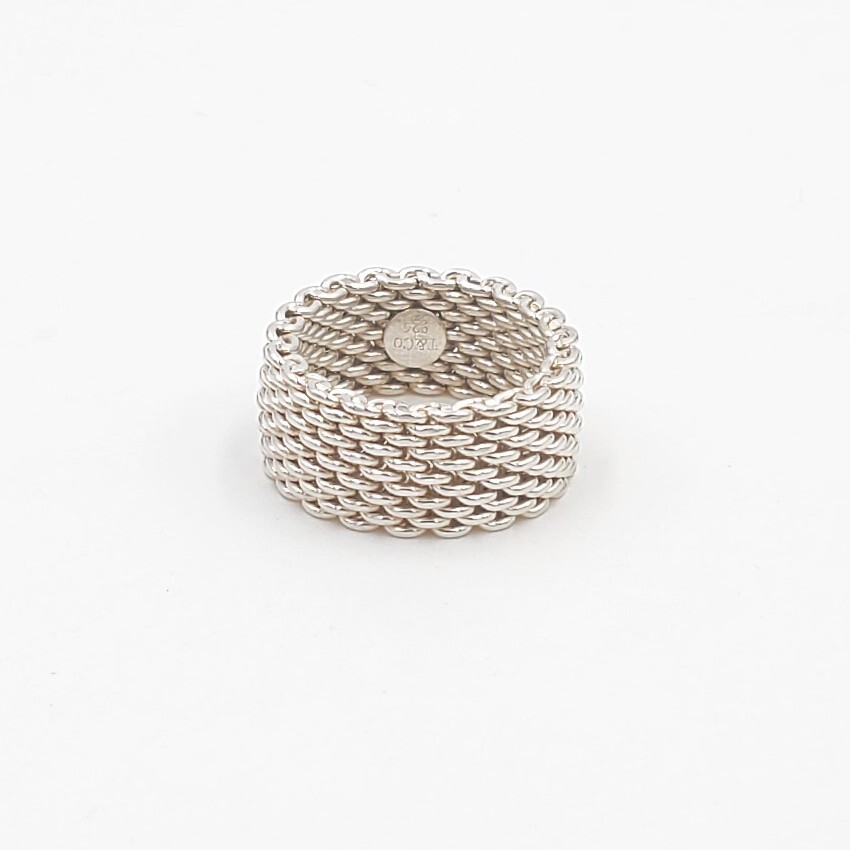 Tiffany & Co. Sterling Silver Somerset Mesh Weave Ring | eBay Tiffany & Co. Sterling Silver Somerset Mesh Weave Ring | eBay