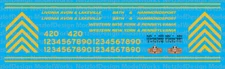 N Scale - Livonia Avon & Lakeville Family of Railroads Locomotive Decals