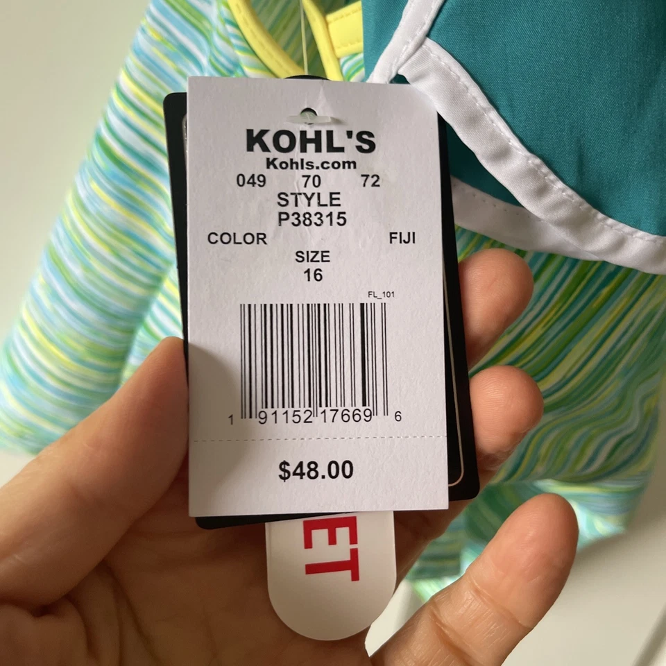 NUEVO CON ETIQUETAS Zero Xposur Niñas 3 Tres Piezas Traje de Baño Tankini Pantalones Cortos Talla 16 Verde Foto 3 de 3