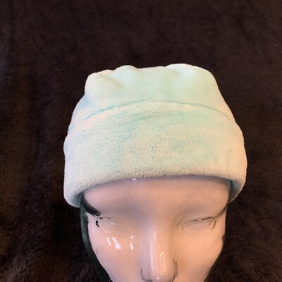 Blue Fleece Sherpa Winter Beanie Soft 