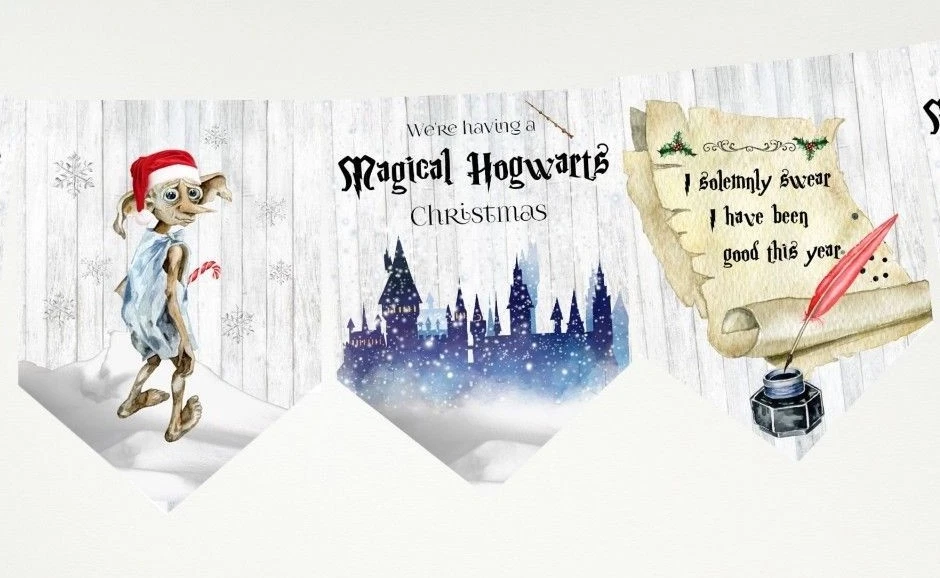 Bunting/Bandera y Cinta de Navidad Hogwarts Harry Potter School of Magic - 3 m Foto 4 de 4