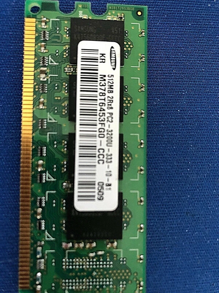 Samsung M378T6453FGZ0-CCC 512MB 2Rx8 PC2-3200U-333-10-B1  NEW - Image 2 of 3