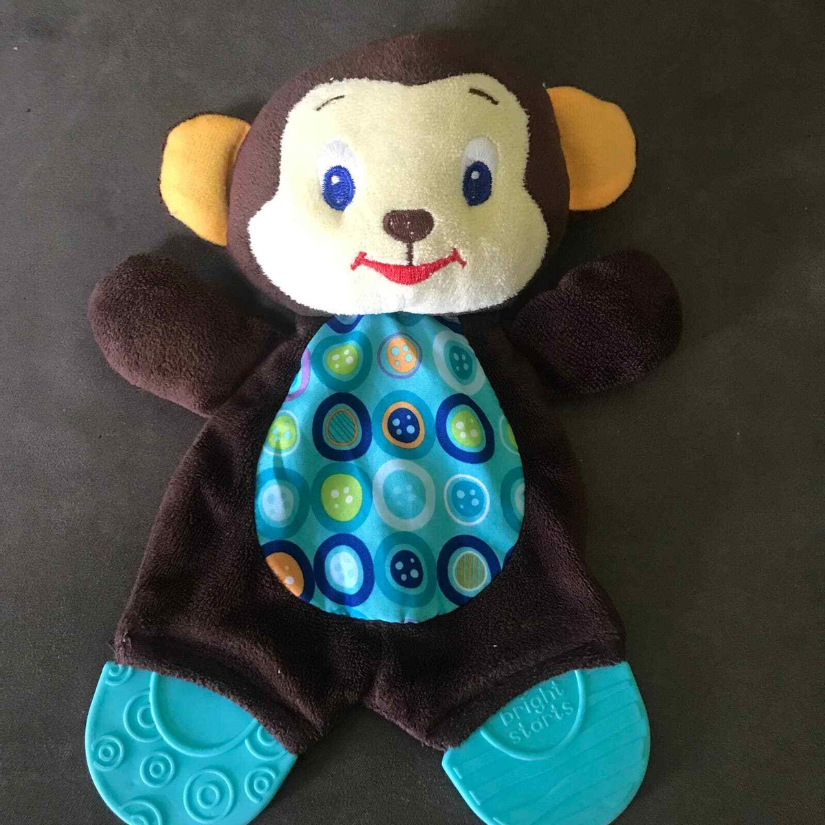 Infant Baby Nursery Kids ll Bright Starts Snuggle Teethe Monkey