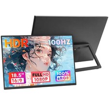 18.5" Portable Monitor 100Hz 100 sRGB for Laptop USB C HDMI HDR Travel Monitor