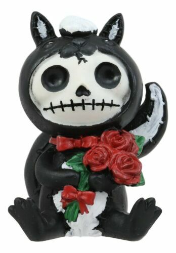 Furrybones Valentines Odo The Skunk Red Roses Skeleton Monster Ornament Figurine - Picture 2 of 9