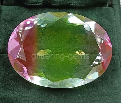 Ametrine IGL 187.26 CT Oval Shape Lab-Created Bi Color Loose Gemstone 5JSI
