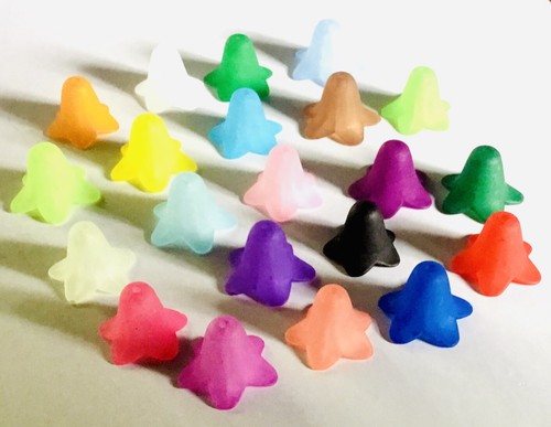 50x Multicolour Acrylic Bell Flower Charm Beads for Jewellery Making - Picture 5 of 5
