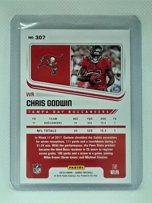 Chris Godwin 2018 Score Football #307 Tampa Bay Buccaneers