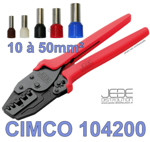 Pince sertissage trapézoïdal CIMCO pour sécuriser vos embouts de câblage 10-50 mm²