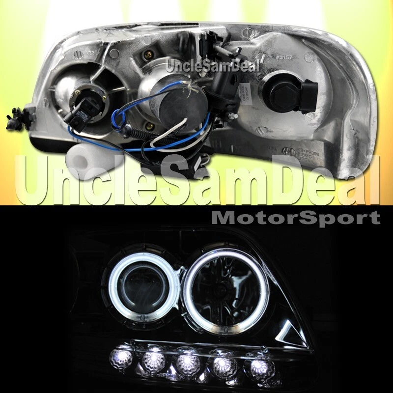 PARA FORD F150 SUPER X BRILLANTE LED HALO LLANTA TRANSPARENTE PROYECTOR CROMO PAR DE FAROS Foto 2 de 2