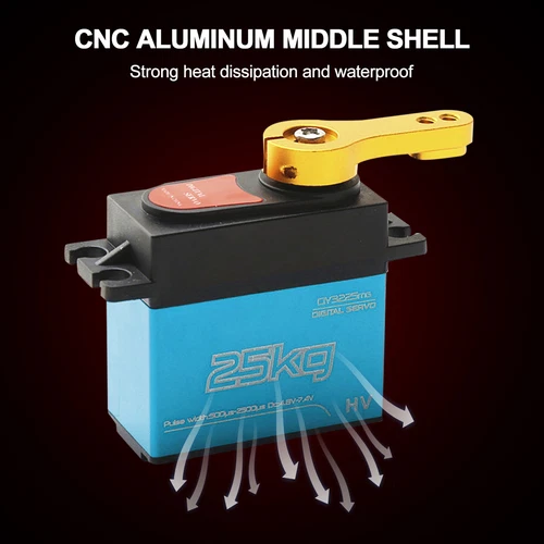 Digital Servo 25kg High Torque 180° Stainless Steel Gear Servo for 1/8 1/10 P2L3 - Picture 8 of 10