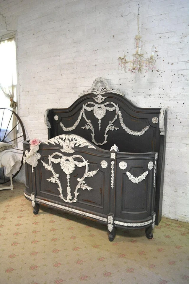 Cabaña pintada Shabby Chic romántica cama francesa Queen/King Foto 2 de 4