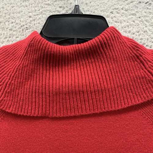 Adrienne Vittadini Sweater Top Woman's L Red Cowl Neck Pullover 3/4 Flare Sleeve - Picture 14 of 14