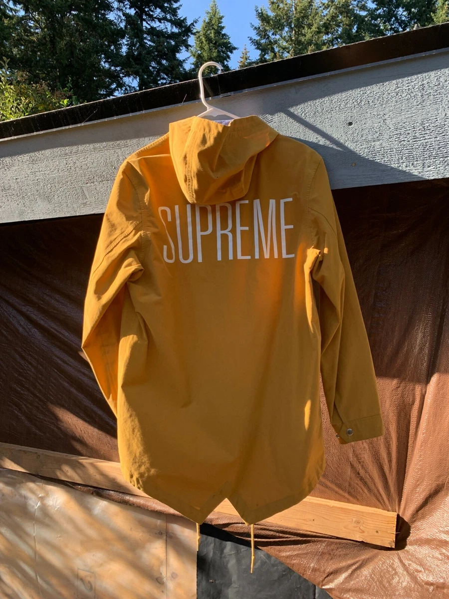 Supreme Taped Seam Fishtail Parka Yellow Mustard Size Medium Used