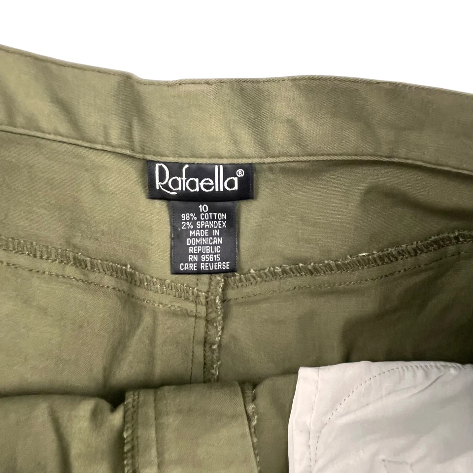 Rafaella Lote de 2 Pantalones Cortos Chinos Mujer 10 Verde y Beige Elastizados Frente Plano Foto 4 de 4