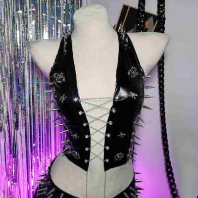 Spike Studded Rivet Skull Grunge Harajuku Punk Rock Vintage E-Girls Y2K TOPS