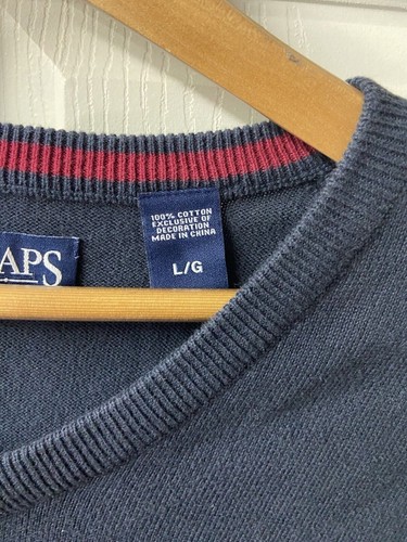 Ralph Lauren Chaps Suéter Chaleco Para Hombres Grande Azul Marino Sin Mangas Tejido Apretado Logo - Imagen 9 de 9