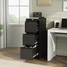 3 Drawer Metal Office Vertical File Cabinet with Lock, File Storage Cabinet