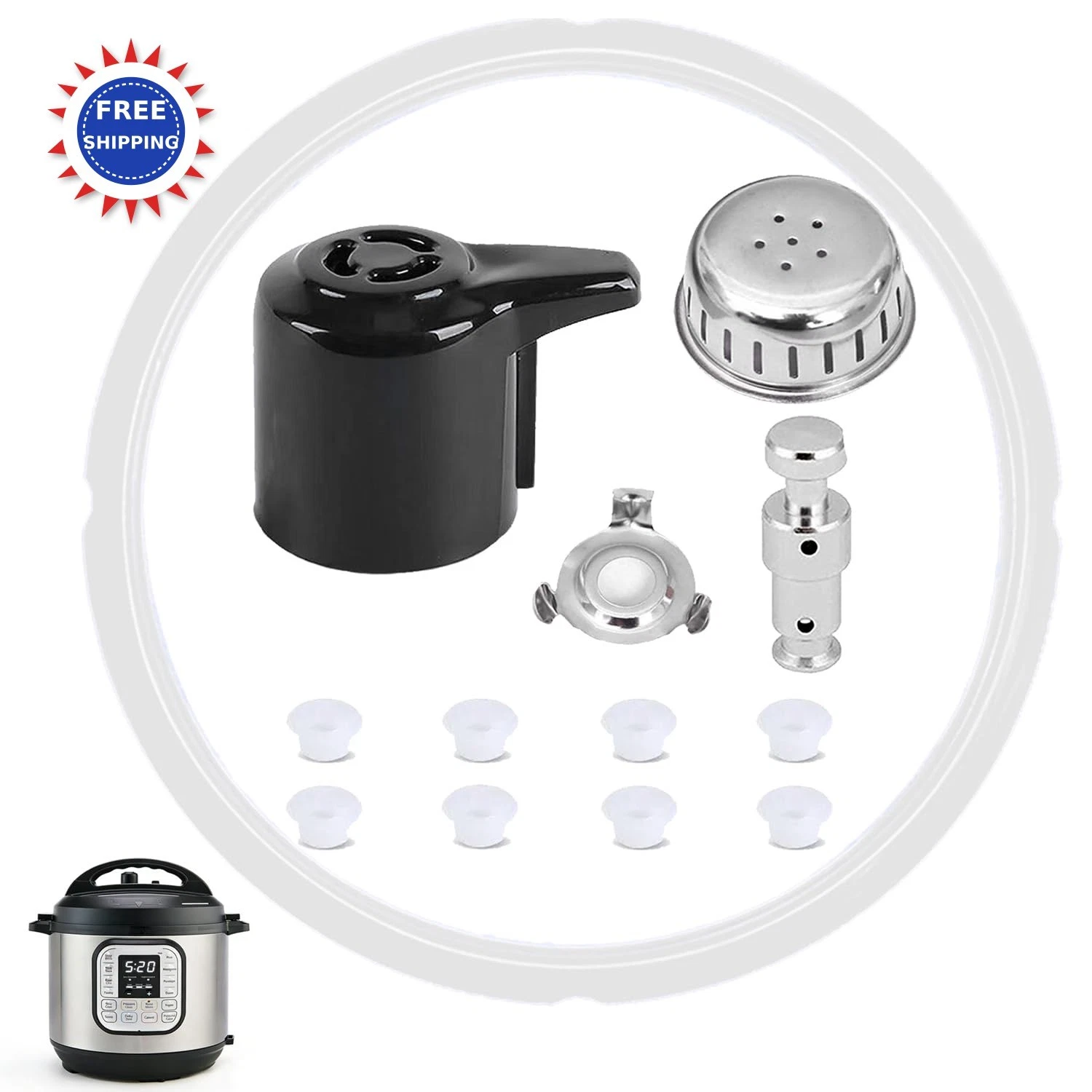 Fuator 13 Pcs Instant Pot Sealing Ring 6Qt Steam Release Valve Original Parts