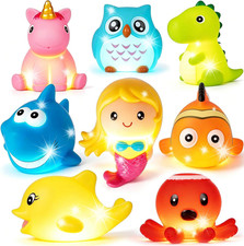 Bath Toys for Toddlers Baby 8 Pack Light up Toys - Bathtub Toy Flashing Colourfu