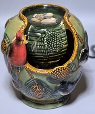 Red Cardinal Birds Ceramic Indoor Water Fountain 6X7 Works Great