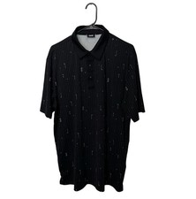 PXG Polo Shirt Mens Large Black Golf Club Print AOP Parsons Xtreme Performance
