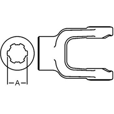 A-D358106-AI Implement Yoke Spline Bore w/ Pin Hole
