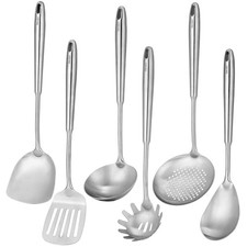 18/10 Stainless Steel Kitchen Utensils Set, 6 PCS All Metal 15   , 6-Pieces